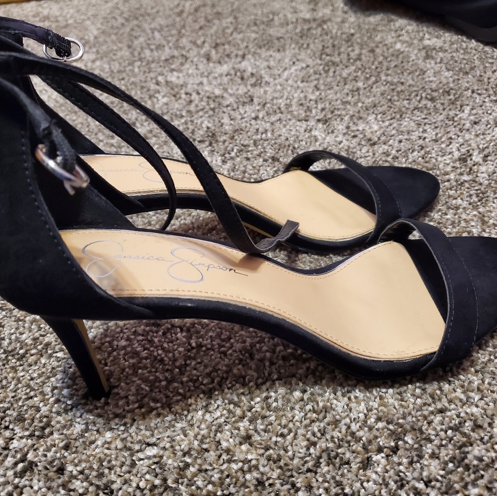 Jessica Simpson black strap Heel 9 1/2M